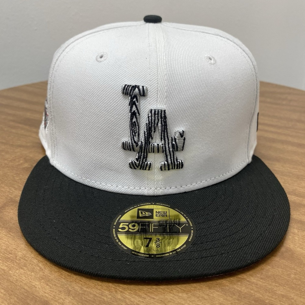 New Era LA Dodgers White 50th Anniversary Patch 59Fifty 7 3/8 Exclusive MLB